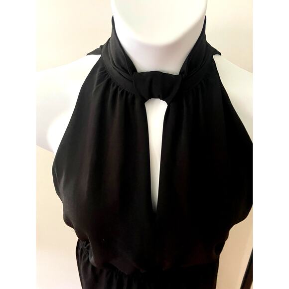 MAX STUDIO LONDON, SIZE XS, BLACK JUMPSUIT, LOW V, HALTER - Picture 3 of 5